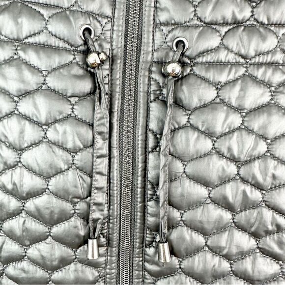 Laundry by Shelli Segal Black Quilted Coat Jacket w/Hood Flattering Fit Small - Picture 9 of 13